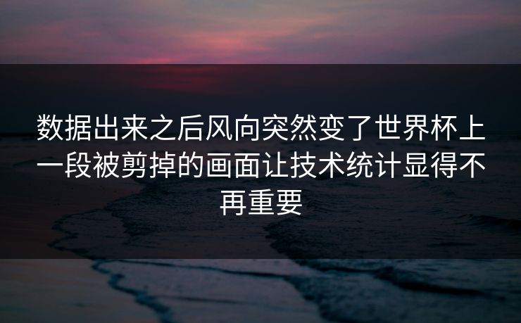 数据出来之后风向突然变了世界杯上一段被剪掉的画面让技术统计显得不再重要